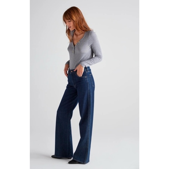 NWT Womens Lucky Brand Long Sleeve Ribbed Henley Heather Grey Medium boho staple - Picture 2 of 11